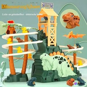 Interactieve Dinosaurus Glijbaan met Licht en Muziek &ndash; Elektrisch Speelgoed met Bewegende Dino&rsquo;s &ndash; Educatief, Veilig en Leerzaam Speelgoed voor Peuters en Kleuters (2-4 jaar)