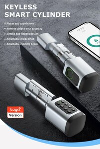 Smart Cilinderslot Met Tuya BLE Vingerafdruk IC-kaart Wachtwoord Ontgrendelen Inclusief 3 * AAA-batterijen Eenvoudige installatie