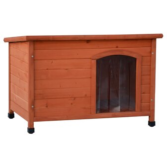 Hondenhok met kunststof flappen Bungalow 85x57x59 cm naturel