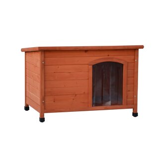 Hondenhok met kunststof flappen Bungalow 85x57x59 cm naturel
