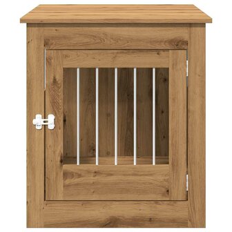 Hondenbench 64,5x80x71 cm bewerkt hout artisanaal eikenkleur