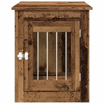 Hondenbench 55x75x65 cm bewerkt hout oud houtkleurig