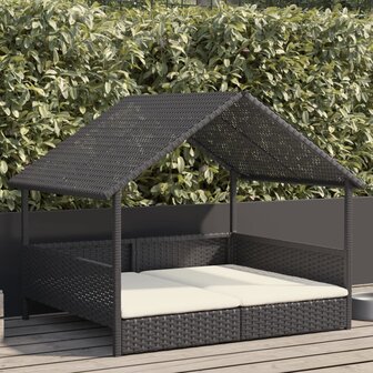 Hondenhok met kussen poly rattan