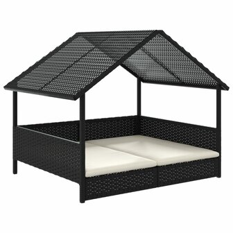 Hondenhok met kussen poly rattan