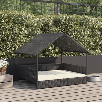 Hondenhok met kussen poly rattan