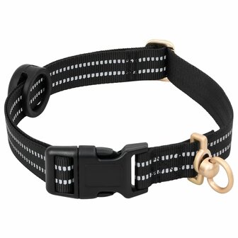 Hondentuigje met riem en halsband verstelbaar L zwart