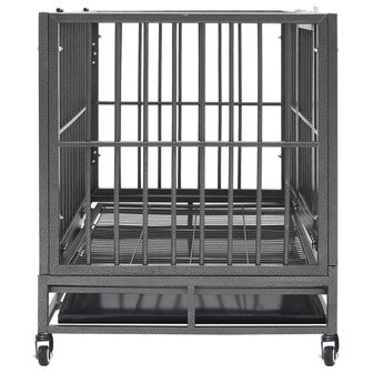 Hondenbench met wielen 102x72x85 cm staal