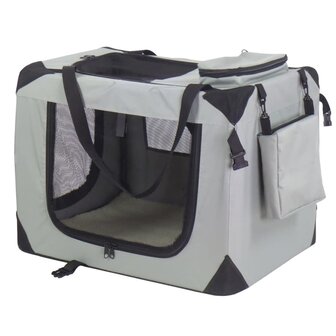 Honden reismand nylon 70x52x50 cm grijs 11072