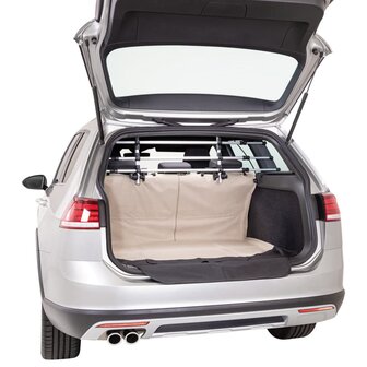 Kofferbakhoes met bumperbescherming beige en zwart