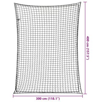 Aanhangwagennet Elastisch Touw Polypropeen 1 4 x 3 m Zwart