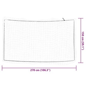 Aanhangwagennet elastisch touw 2,7x1,5 m polypropeen wit