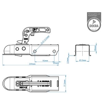 Proplus Kogelkoppeling Vierkant 341004