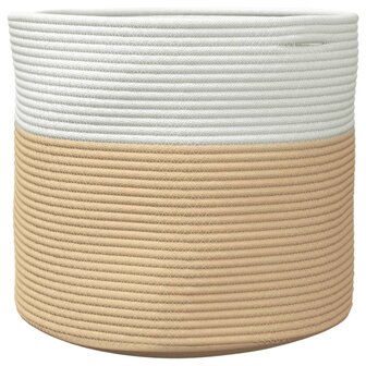Opbergmand &Oslash; 40x35 cm katoen beige en wit