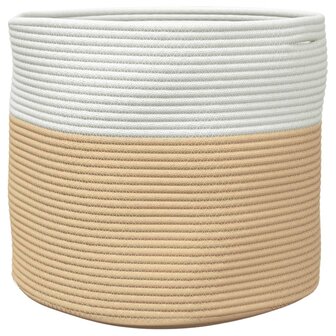 Opbergmand &Oslash; 40x35 cm katoen beige en wit