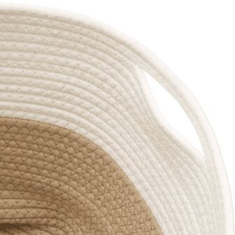 Opbergmand &Oslash; 40x35 cm katoen beige en wit