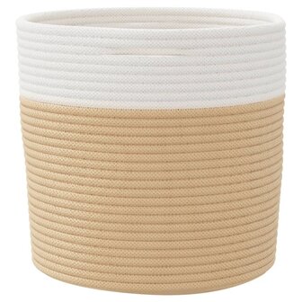 Opbergmanden 2 st &Oslash; 28x28 cm katoen beige en wit