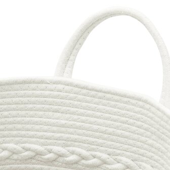 Opbergmand &Oslash; 43x38 cm katoen grijs en wit
