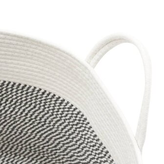Opbergmand &Oslash; 51x33 cm katoen grijs en wit