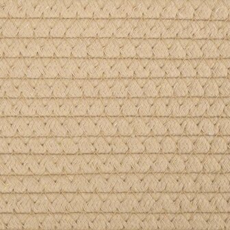 Opbergmand &Oslash; 38x46 cm katoen beige en wit