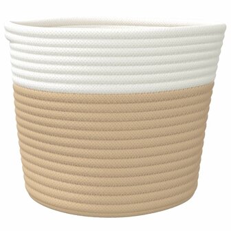 Opbergmanden 2 st &Oslash; 24x18 cm katoen beige en wit
