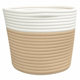 Opbergmanden 2 st &Oslash; 24x18 cm katoen beige en wit