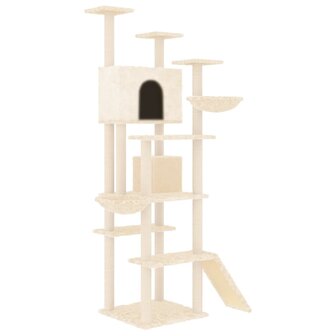 Kattenmeubel met sisal krabpalen 191 cm cr&egrave;mekleurig