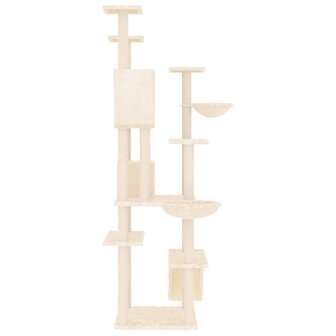 Kattenmeubel met sisal krabpalen 191 cm cr&egrave;mekleurig