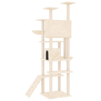 Kattenmeubel met sisal krabpalen 191 cm cr&egrave;mekleurig