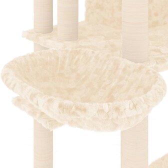 Kattenmeubel met sisal krabpalen 191 cm cr&egrave;mekleurig