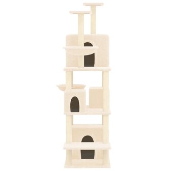 Kattenmeubel met sisal krabpalen 180 cm cr&egrave;mekleurig