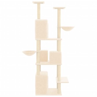 Kattenmeubel met sisal krabpalen 180 cm cr&egrave;mekleurig