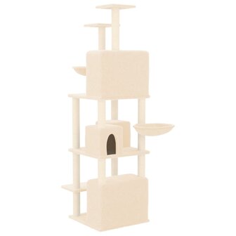 Kattenmeubel met sisal krabpalen 180 cm cr&egrave;mekleurig