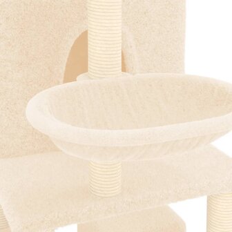 Kattenmeubel met sisal krabpalen 180 cm cr&egrave;mekleurig