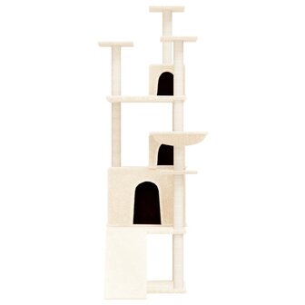 Kattenmeubel met sisal krabpalen 175 cm cr&egrave;mekleurig