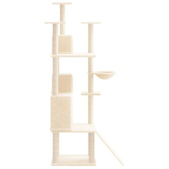 Kattenmeubel met sisal krabpalen 175 cm cr&egrave;mekleurig