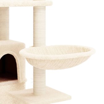 Kattenmeubel met sisal krabpalen 175 cm cr&egrave;mekleurig