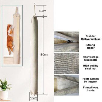 Klimzak voor katten 180 cm sisal