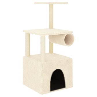 Kattenmeubel met sisal krabpalen 109,5 cm cr&egrave;mekleurig