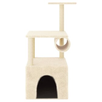 Kattenmeubel met sisal krabpalen 109,5 cm cr&egrave;mekleurig