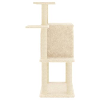 Kattenmeubel met sisal krabpalen 97 cm cr&egrave;mekleurig