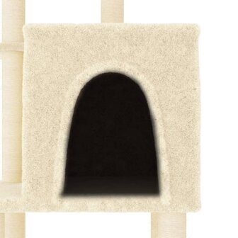 Kattenmeubel met sisal krabpalen 97 cm cr&egrave;mekleurig