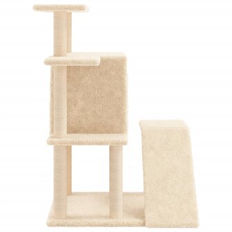 Kattenmeubel met sisal krabpalen 97 cm cr&egrave;mekleurig