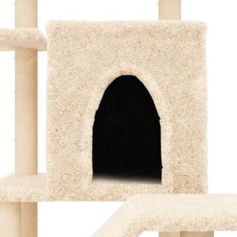 Kattenmeubel met sisal krabpalen 97 cm cr&egrave;mekleurig