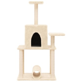 Kattenmeubel met sisal krabpalen 122 cm cr&egrave;mekleurig