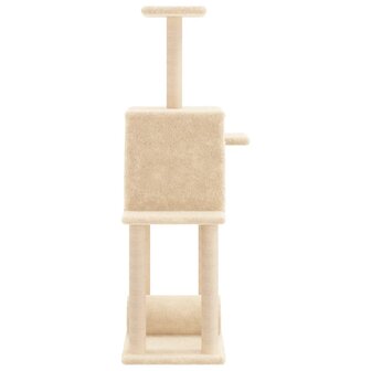 Kattenmeubel met sisal krabpalen 122 cm cr&egrave;mekleurig