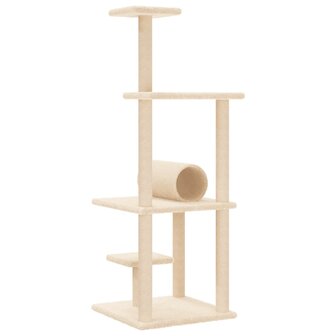 Kattenmeubel met sisal krabpalen 136 cm cr&egrave;mekleurig