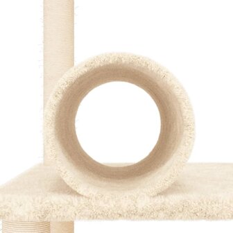 Kattenmeubel met sisal krabpalen 136 cm cr&egrave;mekleurig