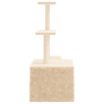Kattenmeubel met sisal krabpalen 110 cm cr&egrave;mekleurig