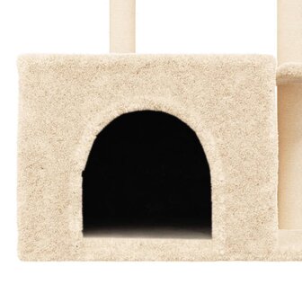 Kattenmeubel met sisal krabpalen 110 cm cr&egrave;mekleurig