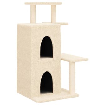 Kattenmeubel met sisal krabpalen 97 cm cr&egrave;mekleurig